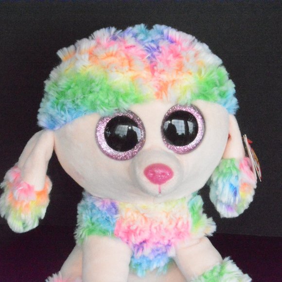 Ty Beanie Boos Rainbow Tie Dye Poodle Plush Toy 9" - Picture 2 of 11